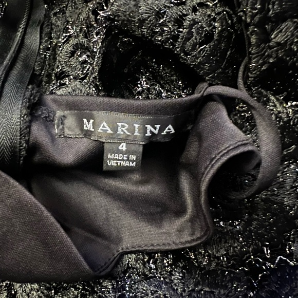 Marina size 4 cap sleep silver lace dress - Picture 3 of 9